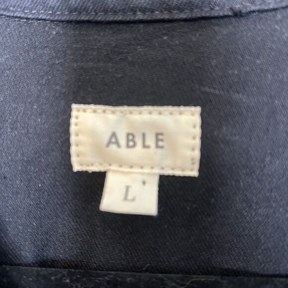 Able Minelia Cotton Blend Denim Jean Distressed Jacket Original Wash Large - Picture 4 of 7